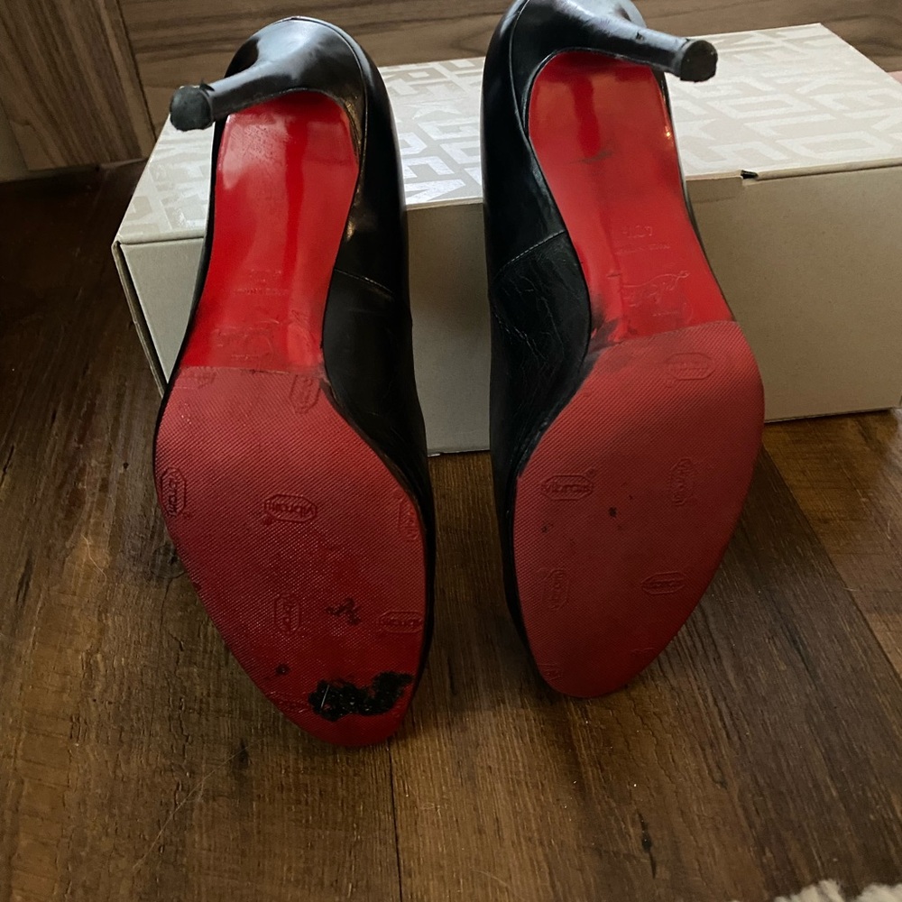 Christian Louboutin, black leather heels - Picture 3 of 4